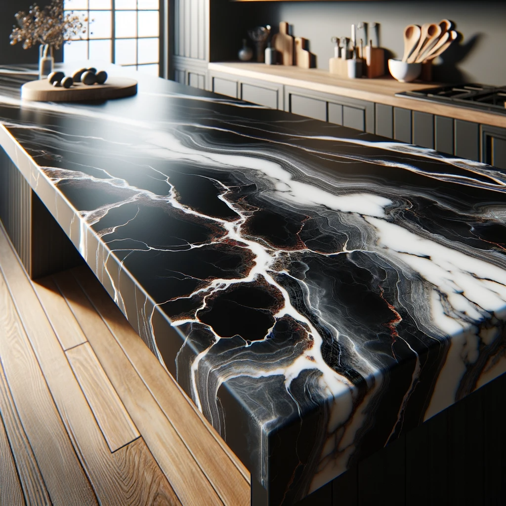 Blaturi de bucatarie din rasina epoxidica DALLE BLACK MAT 2