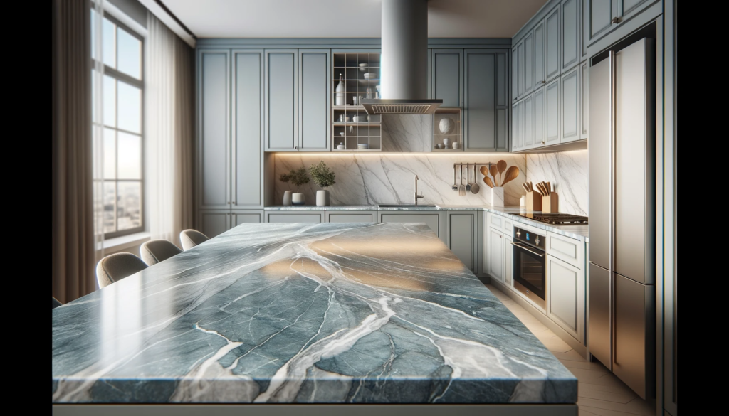 Blaturi de bucatarie din rasini epoxidice DALLE Albastru Serenity