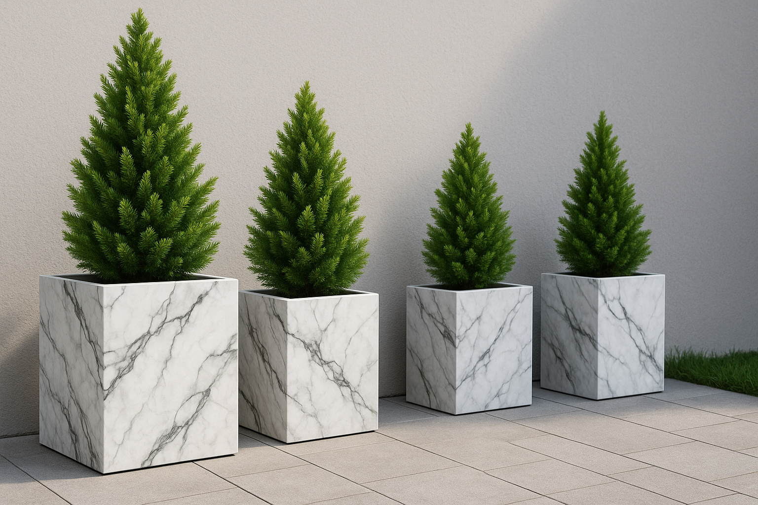 Jardiniere din fibra de sticla imitatie marmura Jardiniere din fibra de sticla imitatie marmura